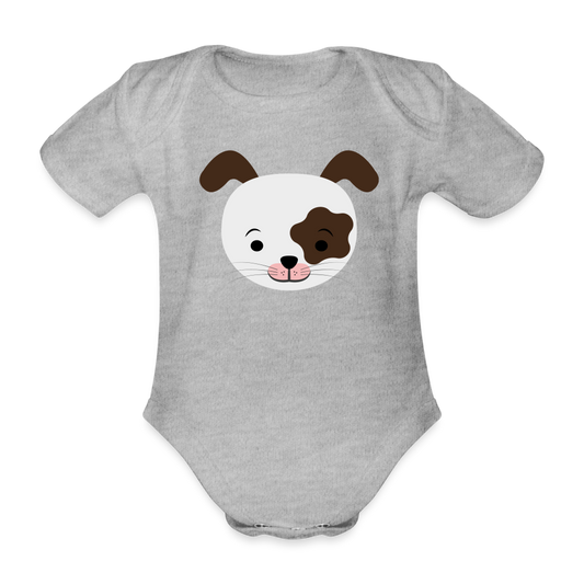 Organic Short-sleeved Baby Bodysuit - heather grey