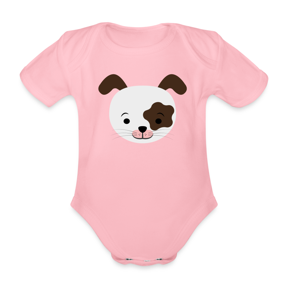 Organic Short-sleeved Baby Bodysuit - light pink
