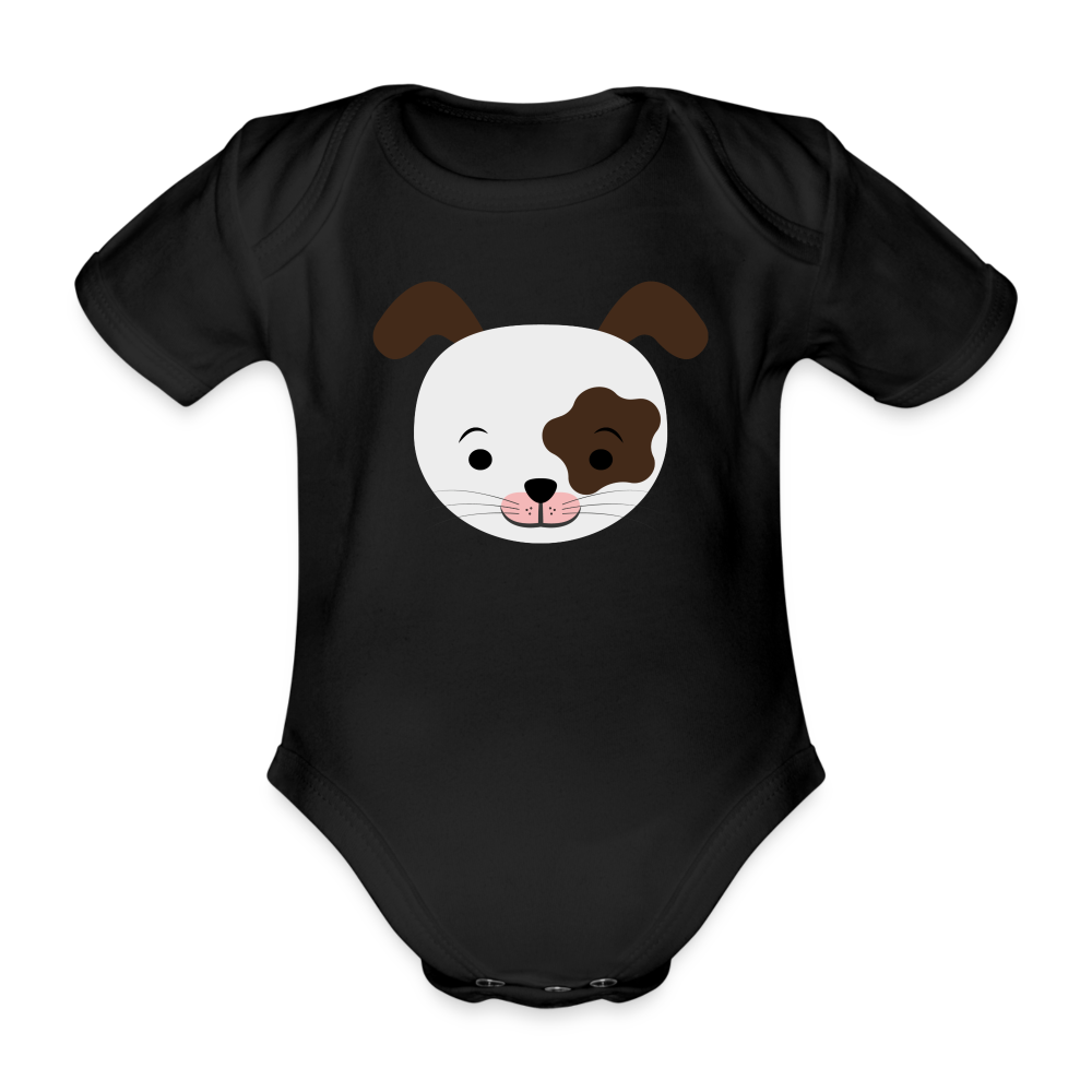 Organic Short-sleeved Baby Bodysuit - black