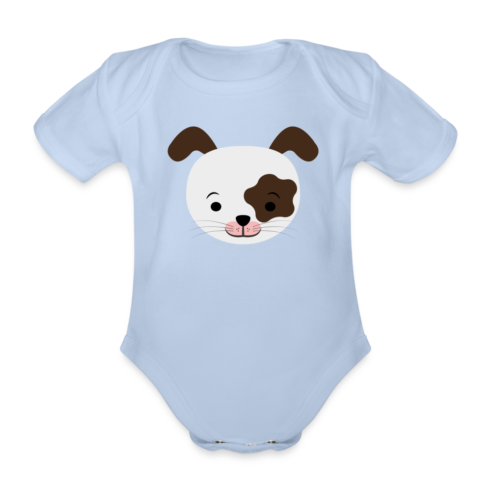 Organic Short-sleeved Baby Bodysuit - sky
