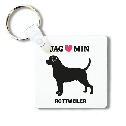 Nyckelring Siluett Jag älskar min Rottweiler
