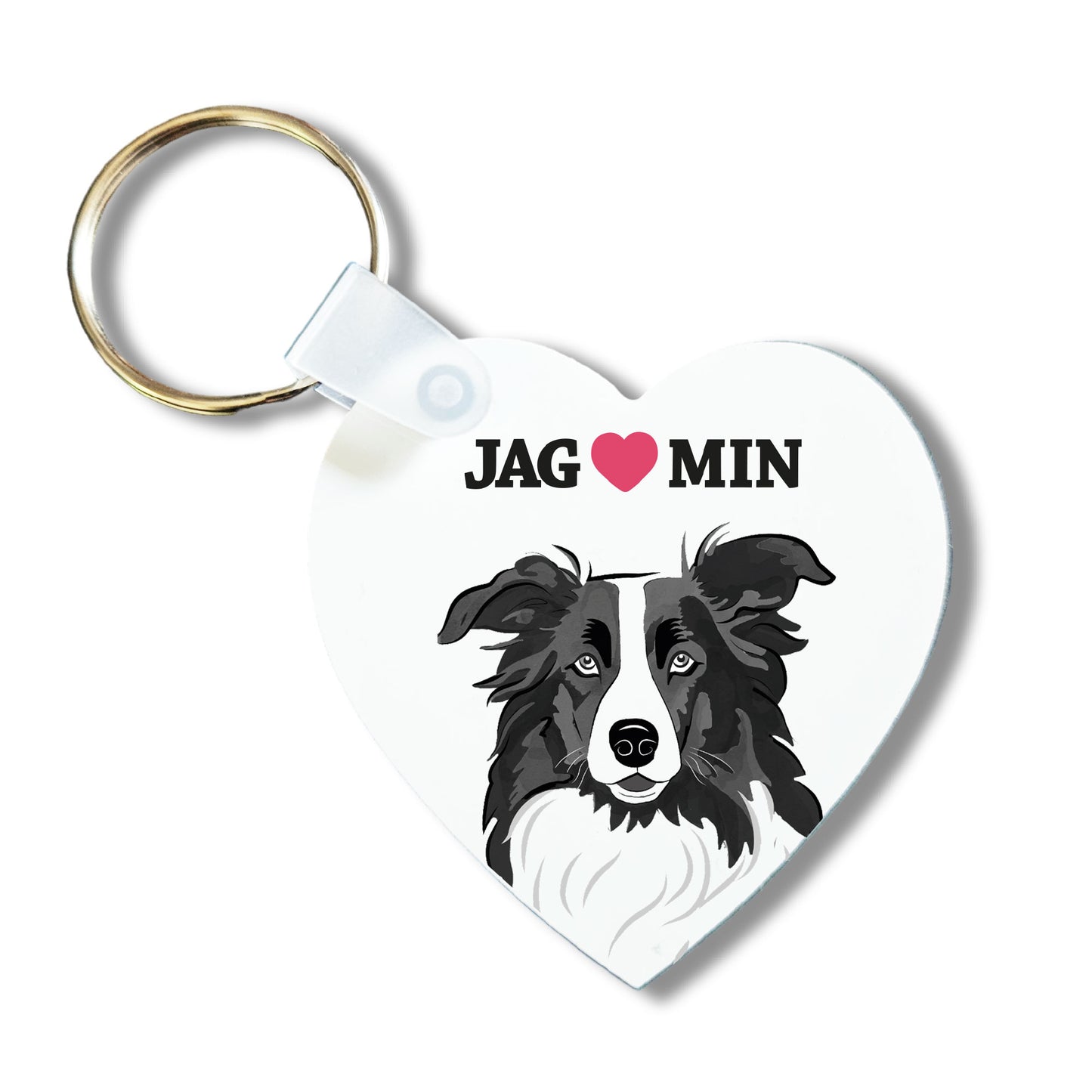 Nyckelring - Jag älskar min Border Collie