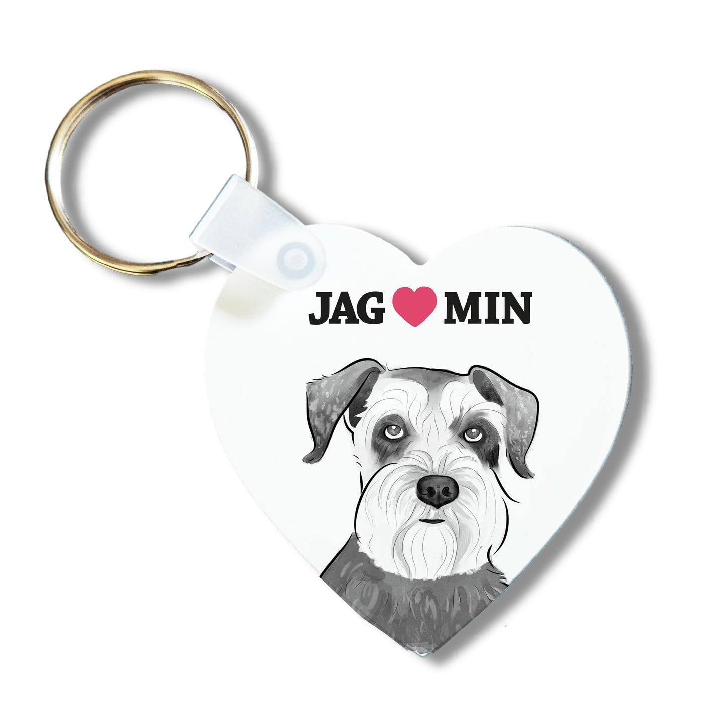 Nyckelring Jag älskar min Schnauzer