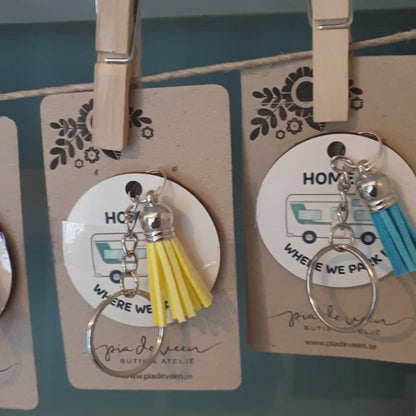 Rund nyckelring-Happy camper