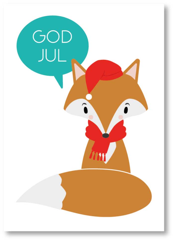 Julvykort-Räv