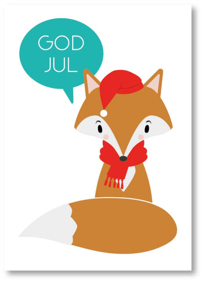 Julvykort-Räv